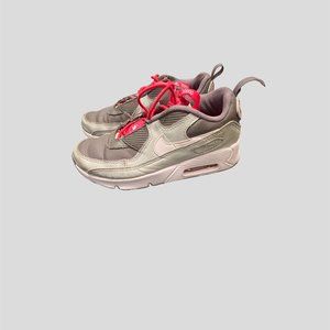 Nike Air Max 90 youth kid 2.5Y grey and red athletic low top sneakers